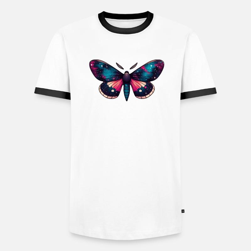 Night Sky Moth - Cosmic Celestial Nebula Space Men's Ringer Shirt