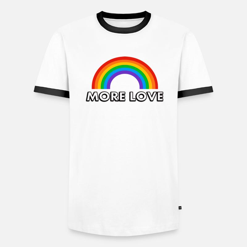 Arc-en-ciel Plus d’amour T-shirt contrasté Homme