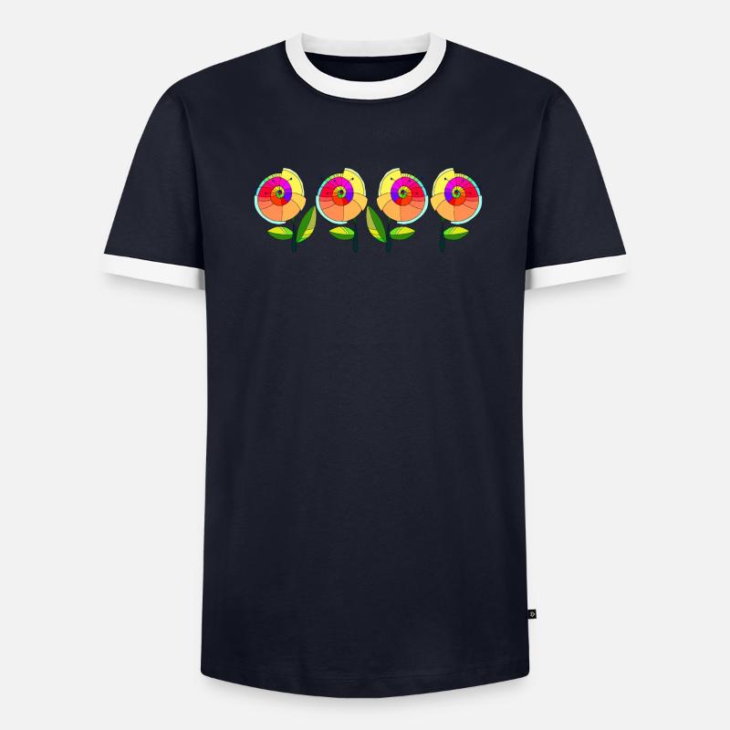 Fleur T-shirt contrasté Homme