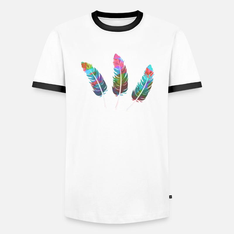 feathers,colorful,feather,graffiti Men's Ringer Shirt