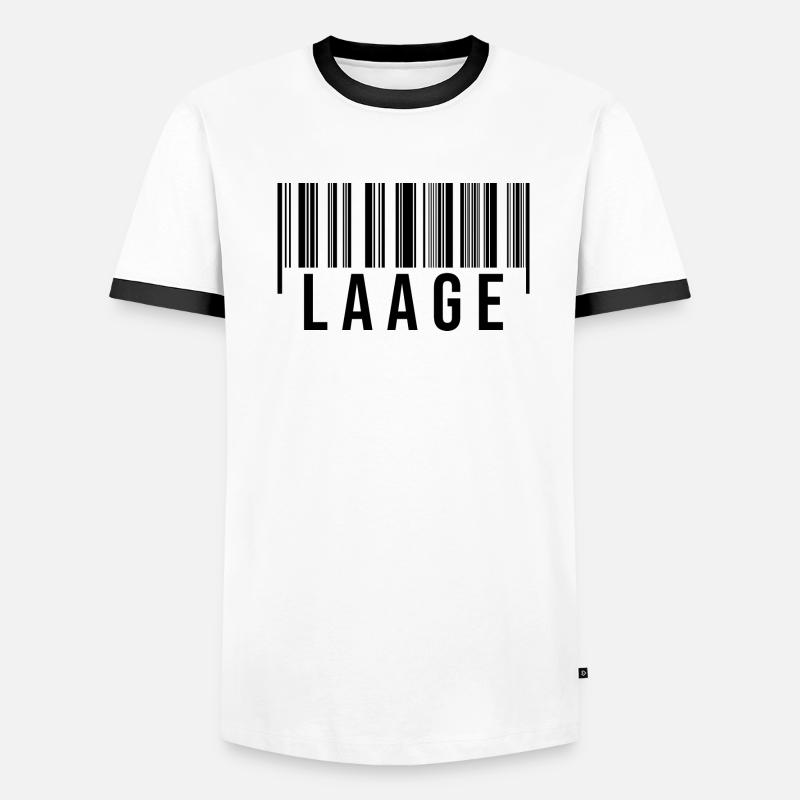 Laage Strichcode Männer Kontrast-T-Shirt