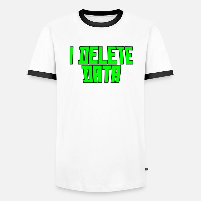 I Delete Data 3 Männer Kontrast-T-Shirt