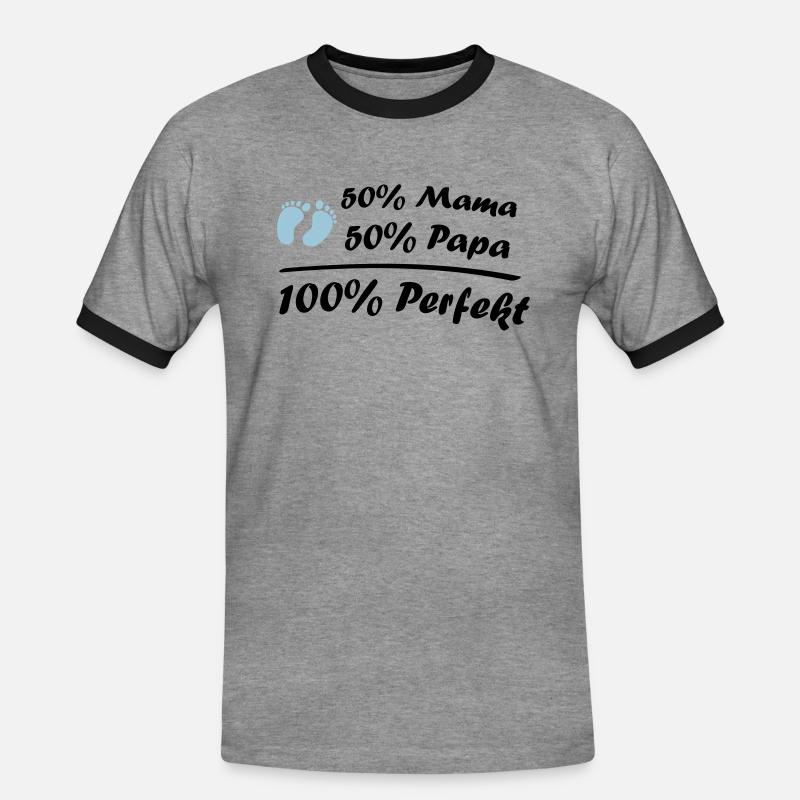 100_perfekt_02 - Männer Kontrast-T-Shirt - Grau meliert/Schwarz