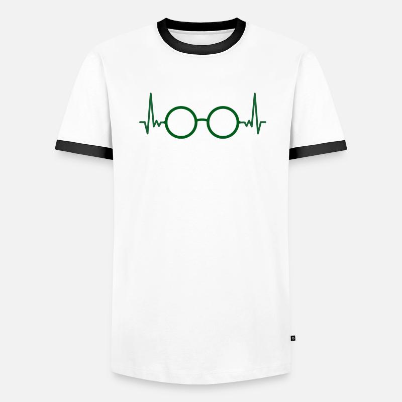 ECG Glasses Optician Gift Optometrist Men's Ringer Shirt