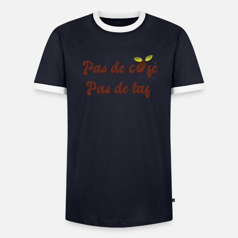 Pas de café pas de taf T-shirt contrasté Homme