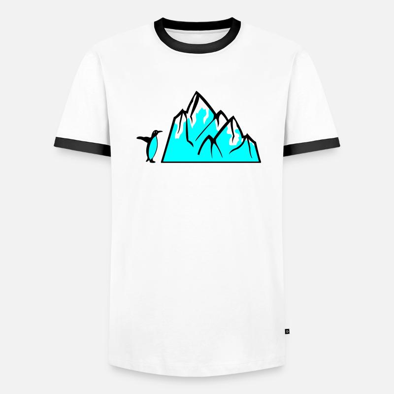 Pinguin Eisberg Männer Kontrast-T-Shirt