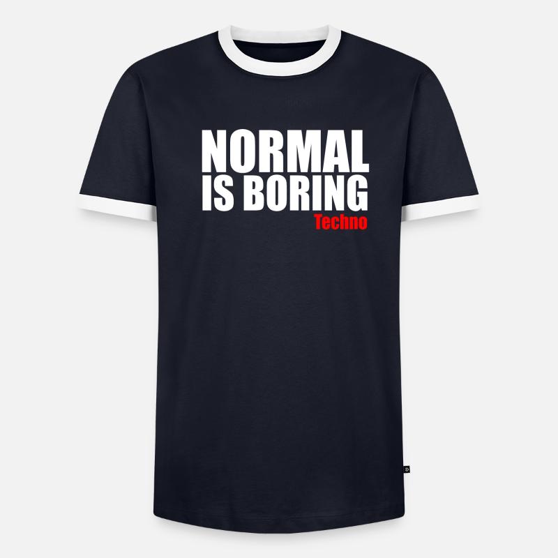 Normal ist langweiliges Techno-Zitat - Männer Kontrast-T-Shirt - undefined