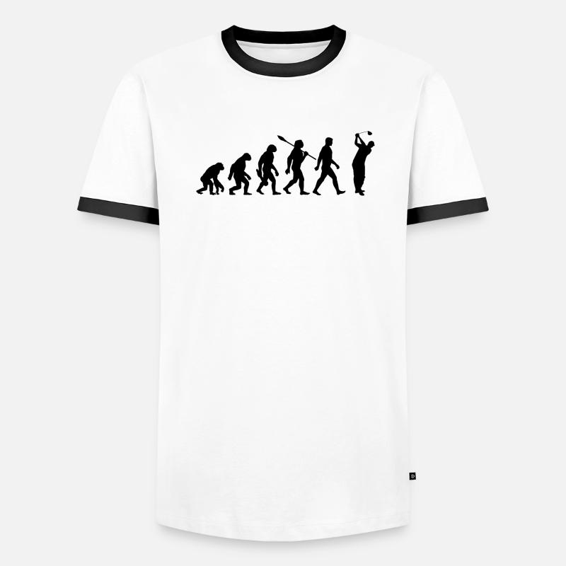 Evolution Golf - Golfspieler Männer Kontrast-T-Shirt