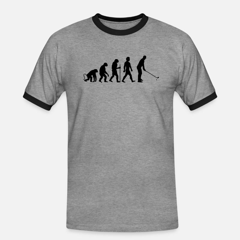 Evolution Golf - Men's Ringer Shirt - heather grey/black