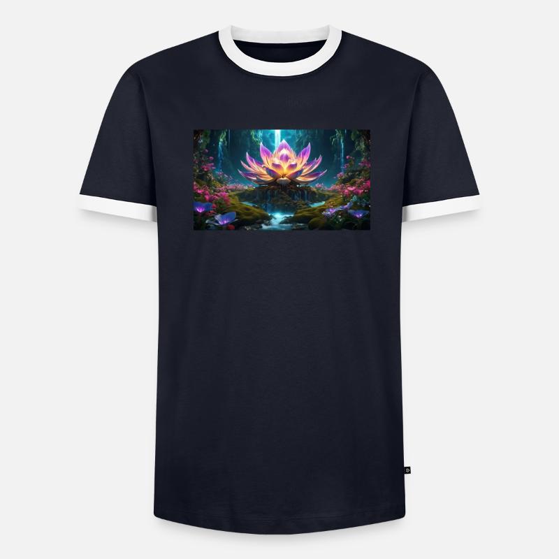 Fleur de lotus T-shirt contrasté Homme