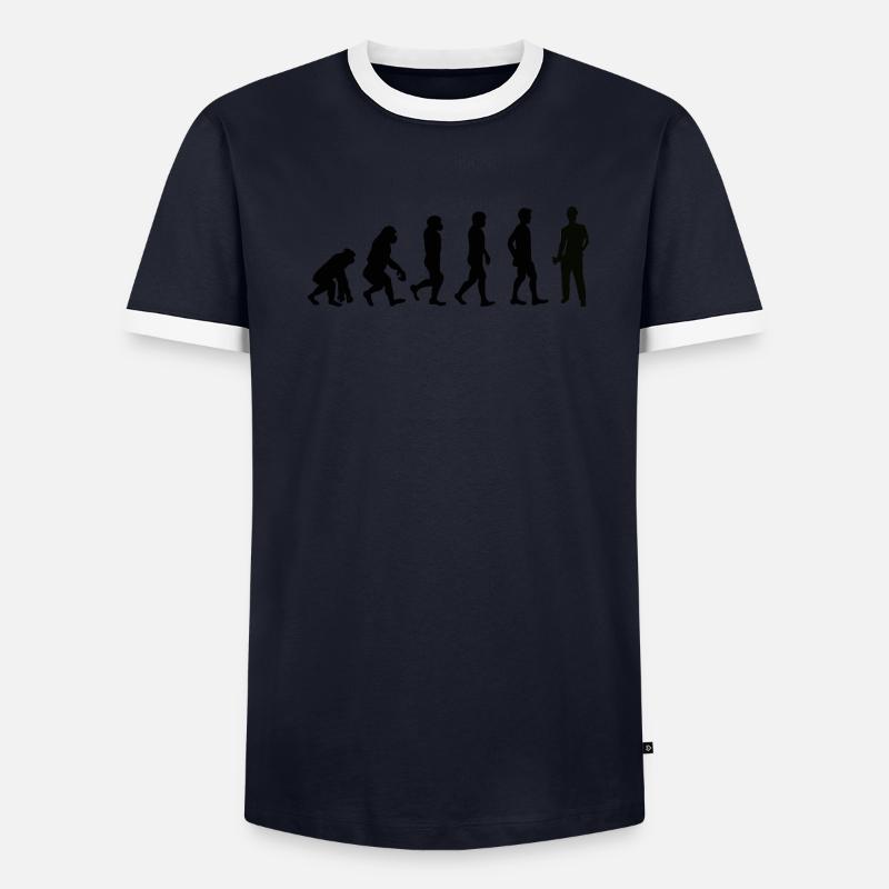 Evolution Bauarbeiter schwarz Männer Kontrast-T-Shirt