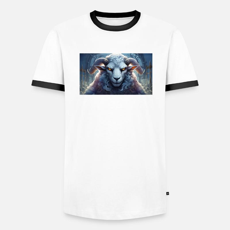 Cute grumpy grouchy animals - sheep Men's Ringer Shirt