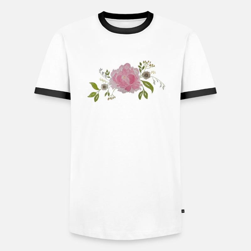 composition florale horizontale T-shirt contrasté Homme