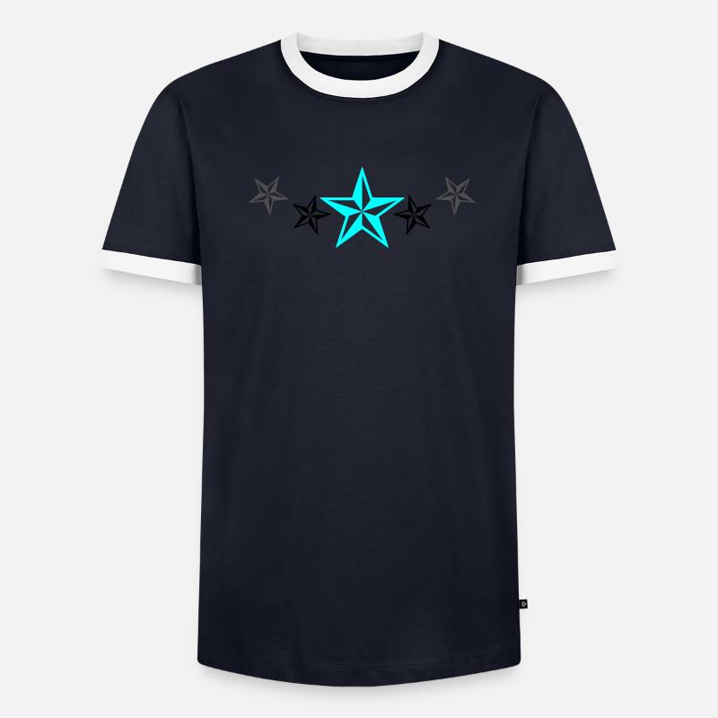 Conception d’étoiles T-shirt contrasté Homme