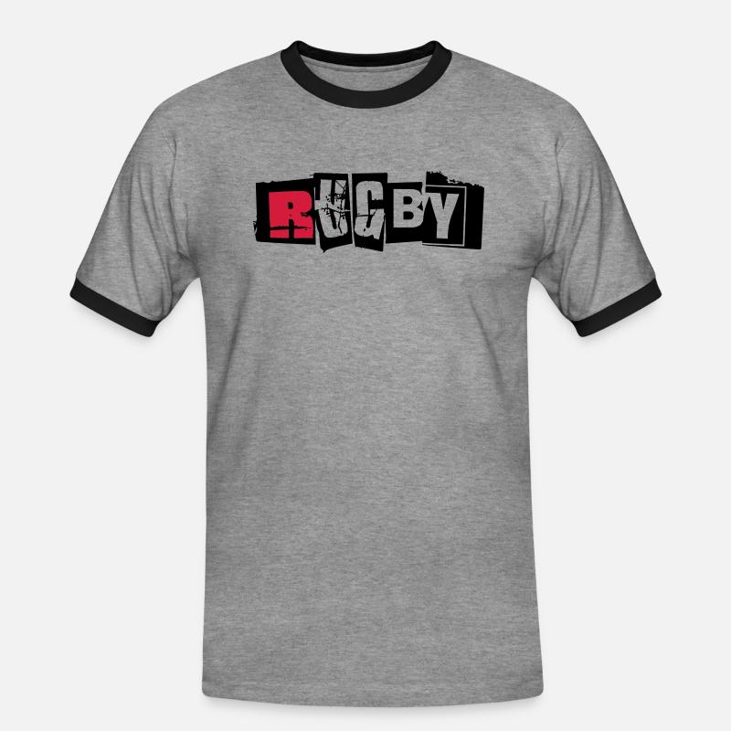 rugby 2 - Men's Ringer Shirt - heather grey/black