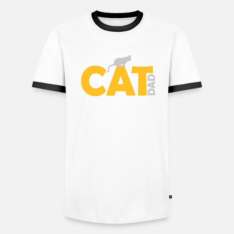 Conception du logo Cat Dad T-shirt contrasté Homme
