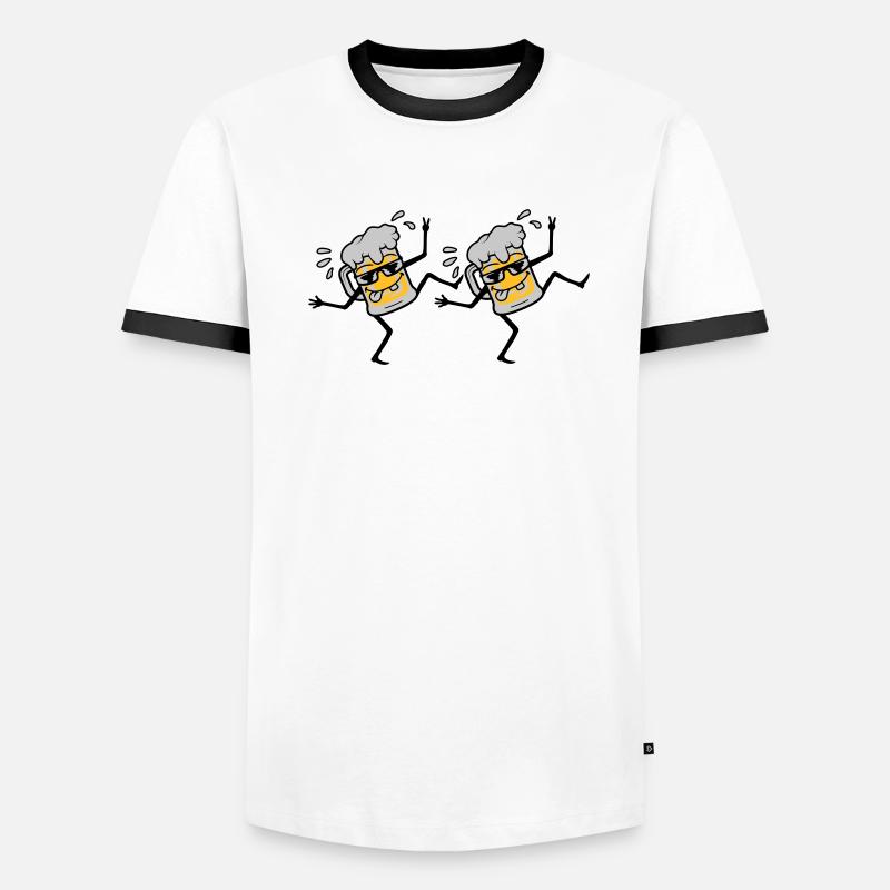 2 dancing party beers Men's Ringer Shirt