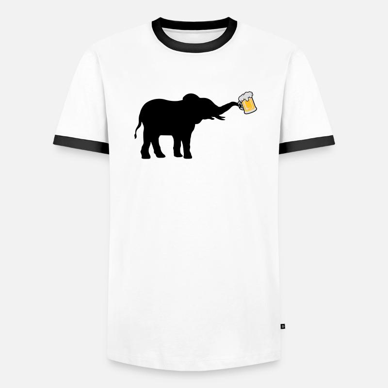 Beer Jug Elephant cool Men's Ringer Shirt