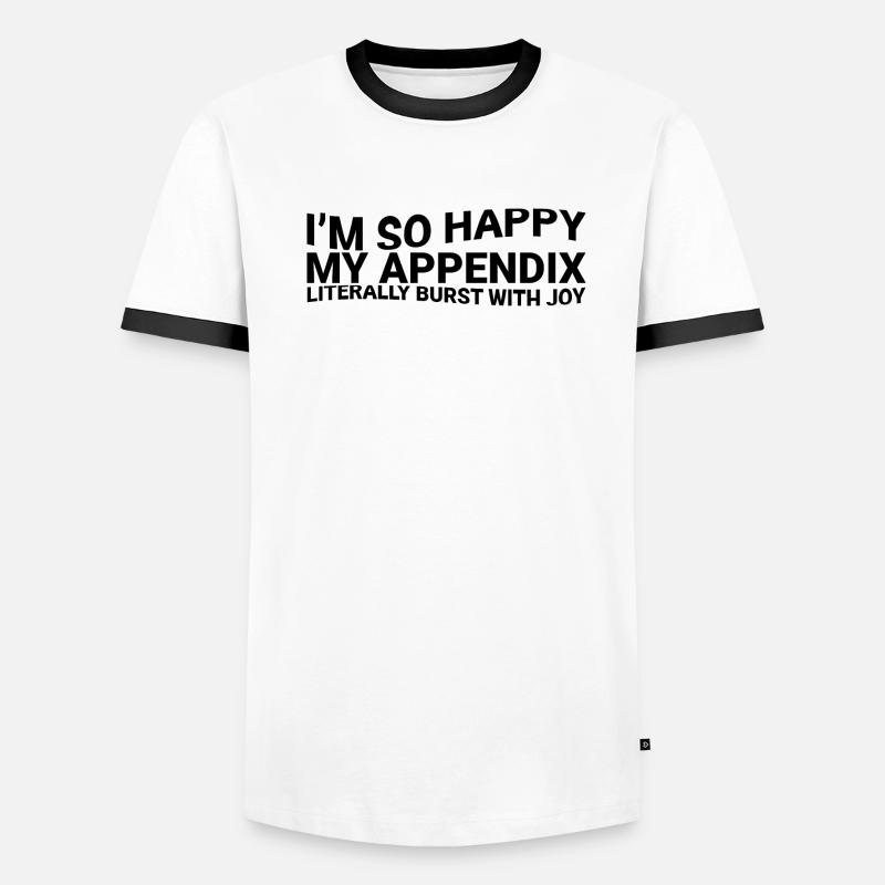 Dans So Happy My Appendix a littéralement éclaté de joie3 T-shirt contrasté Homme