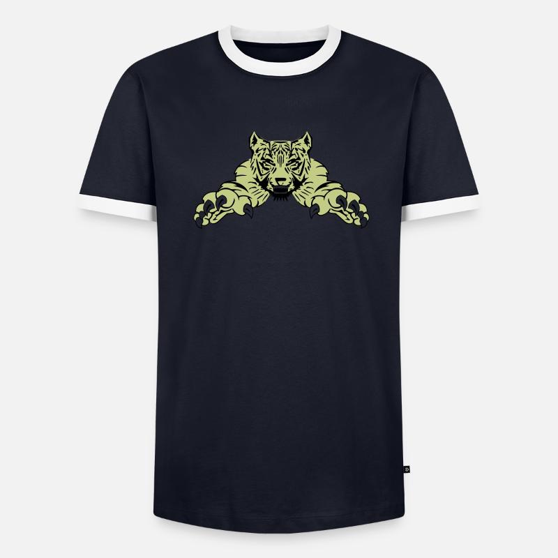 Attaque de tigre T-shirt contrasté Homme