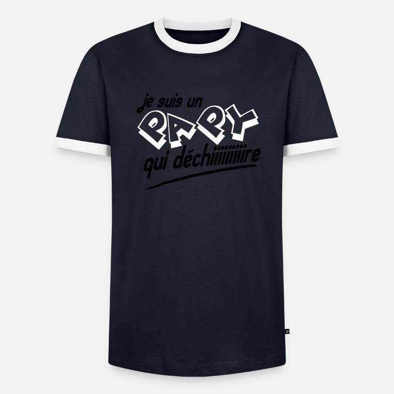 papy qui déchire T-shirt contrasté Homme