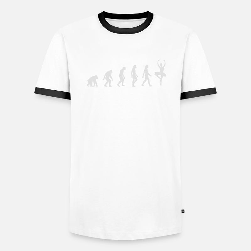 Die Evolution der Ballerinen Männer Kontrast-T-Shirt