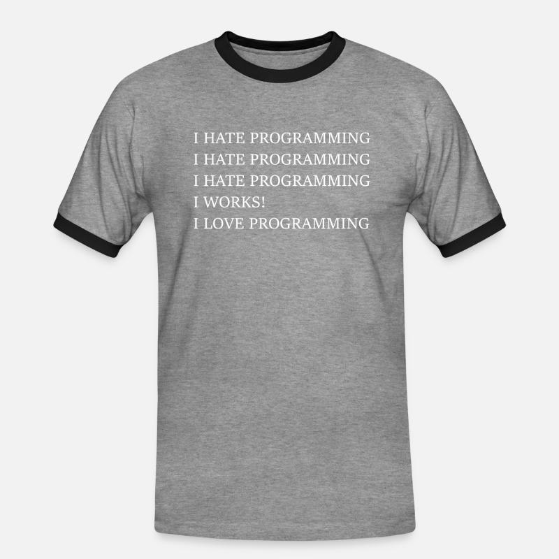 programming programming - Men's Ringer Shirt - heather grey/black