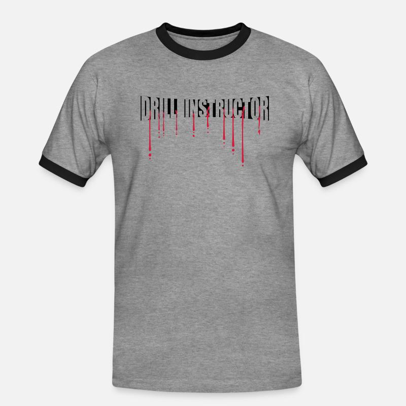 Blut Drill Instructor - Männer Kontrast-T-Shirt - Grau meliert/Schwarz