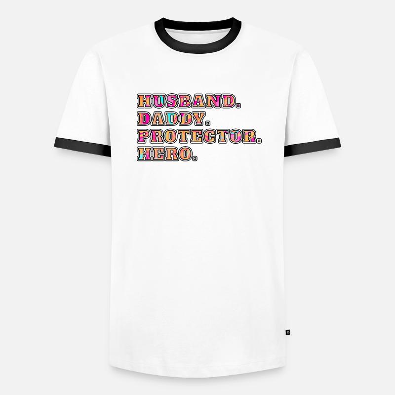 Husband Daddy Protector Hero Men's Ringer Shirt