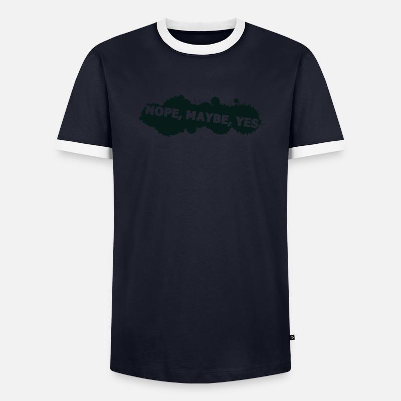 nope maybe yes Männer Kontrast-T-Shirt