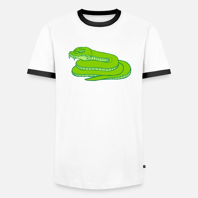 Conception de serpent dangereux maléfique T-shirt contrasté Homme