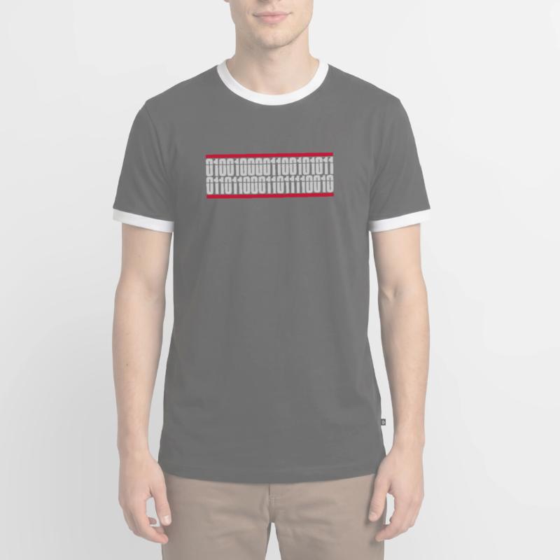 Langage de programme de code binaire T-shirt contrasté Homme