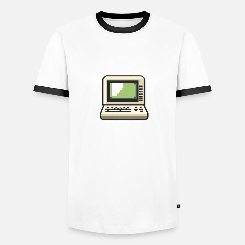 8-Bit DOS Terminal Computer Retro Pixelart Männer Kontrast-T-Shirt