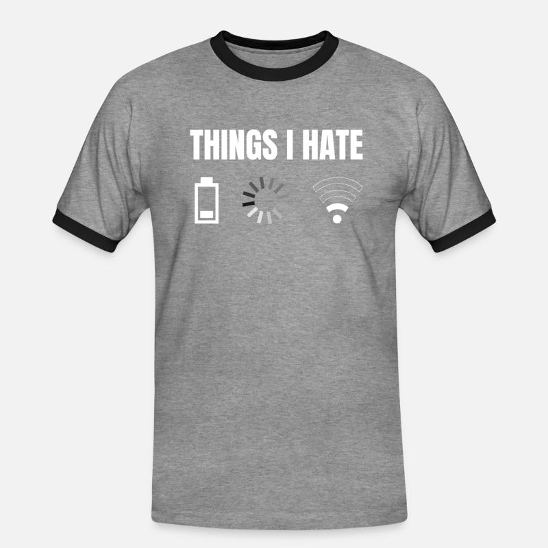 things i hate connection power loading - Men's Ringer Shirt - heather grey/black