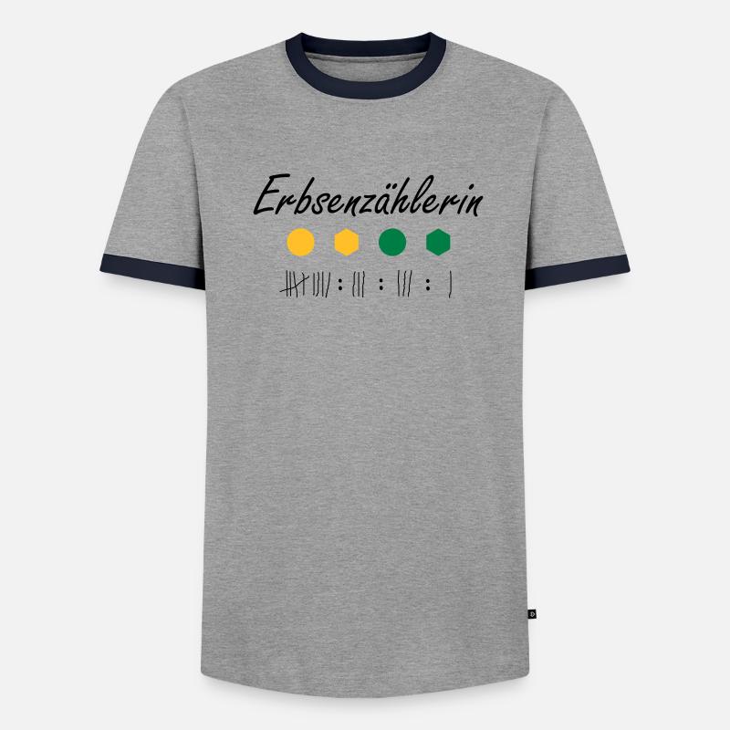 Erbsenzählerin - Männer Kontrast-T-Shirt - Grau meliert/Schwarz