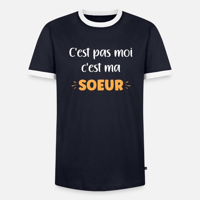 C'est pas moi c'est ma soeur T-shirt contrasté Homme