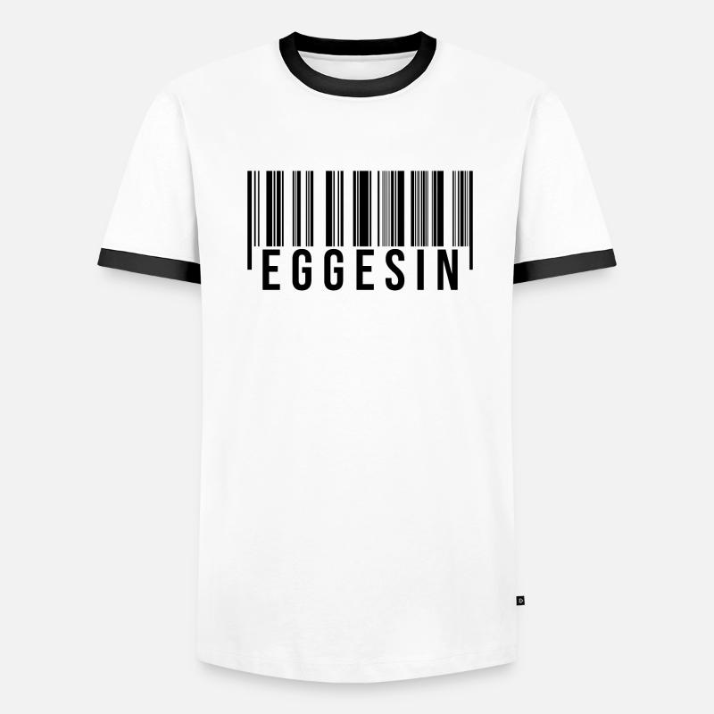 Eggesin Strichcode Männer Kontrast-T-Shirt