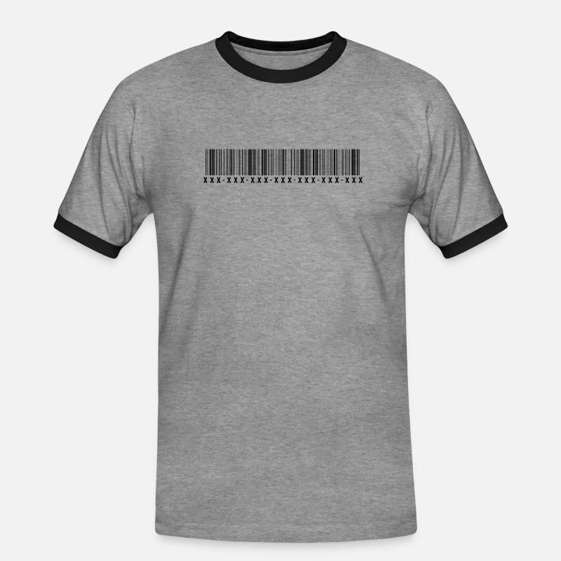 Barcode - Barcode - Strips - Codes - Men's Ringer Shirt - heather grey/black