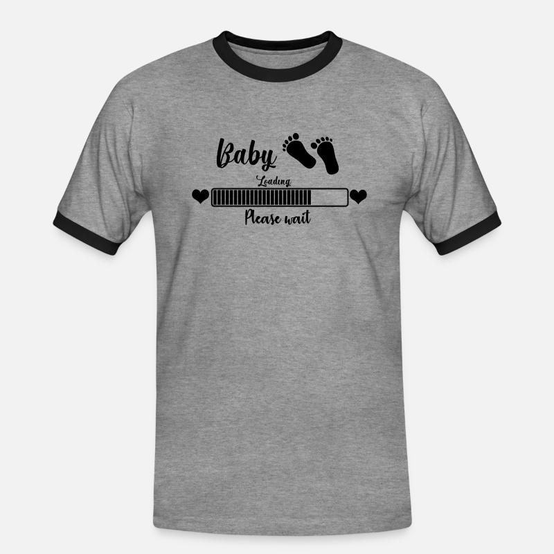 Baby Loading, Please Wait - Männer Kontrast-T-Shirt - Grau meliert/Schwarz