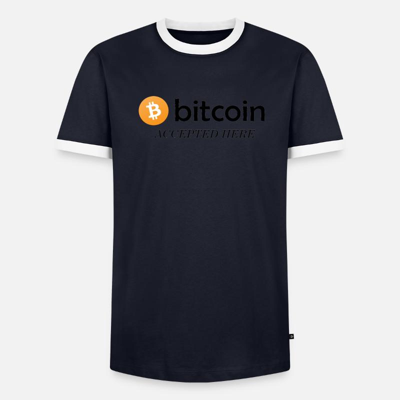 Bitcoin Accepted Here Männer Kontrast-T-Shirt