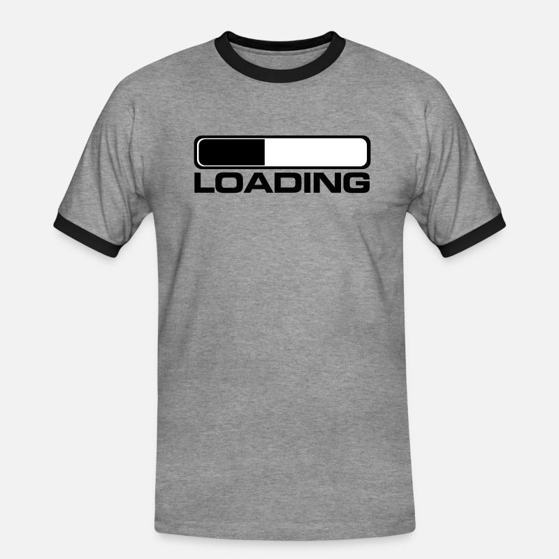 loading prozess - Männer Kontrast-T-Shirt - Grau meliert/Schwarz