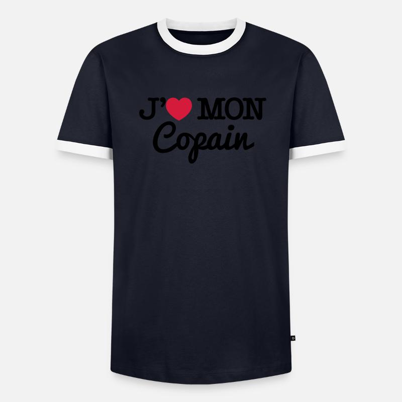 J'aime mon copain T-shirt contrasté Homme