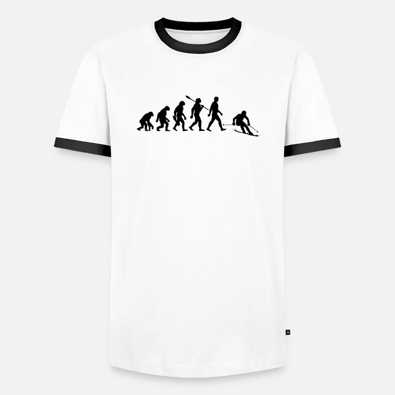 Evolution Ski Skifahrer Männer Kontrast-T-Shirt