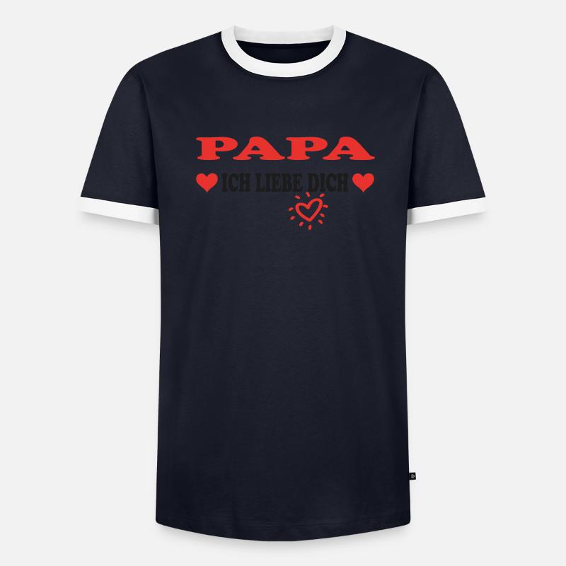 PAPA Ich liebe dich Männer Kontrast-T-Shirt