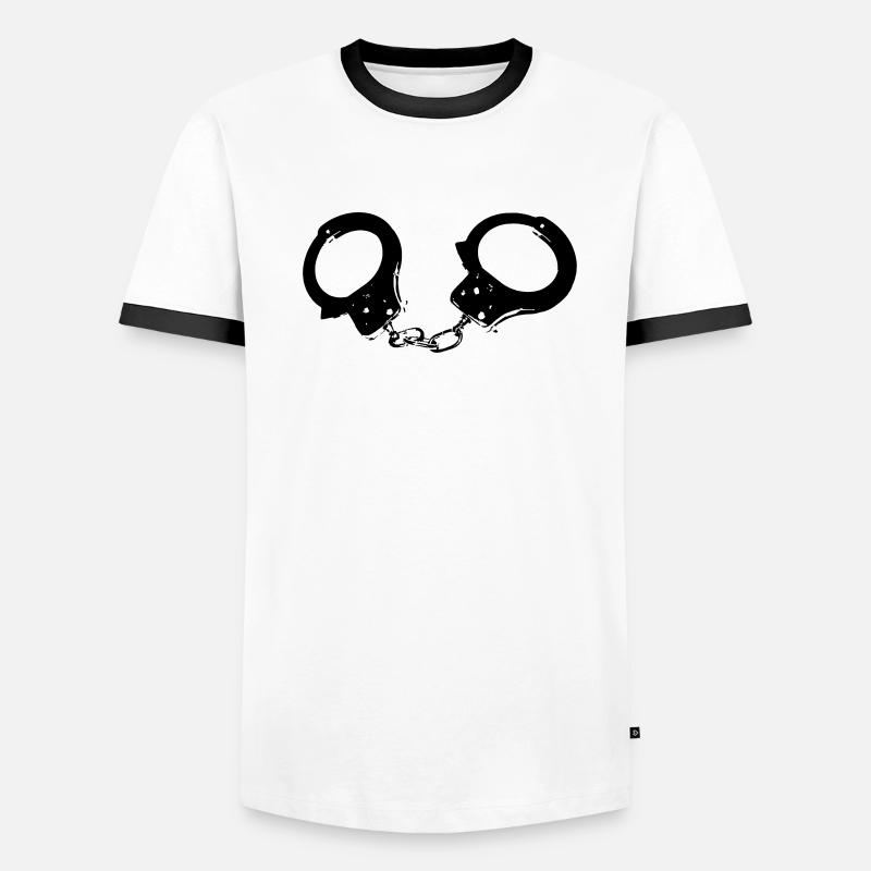 handschellen Männer Kontrast-T-Shirt