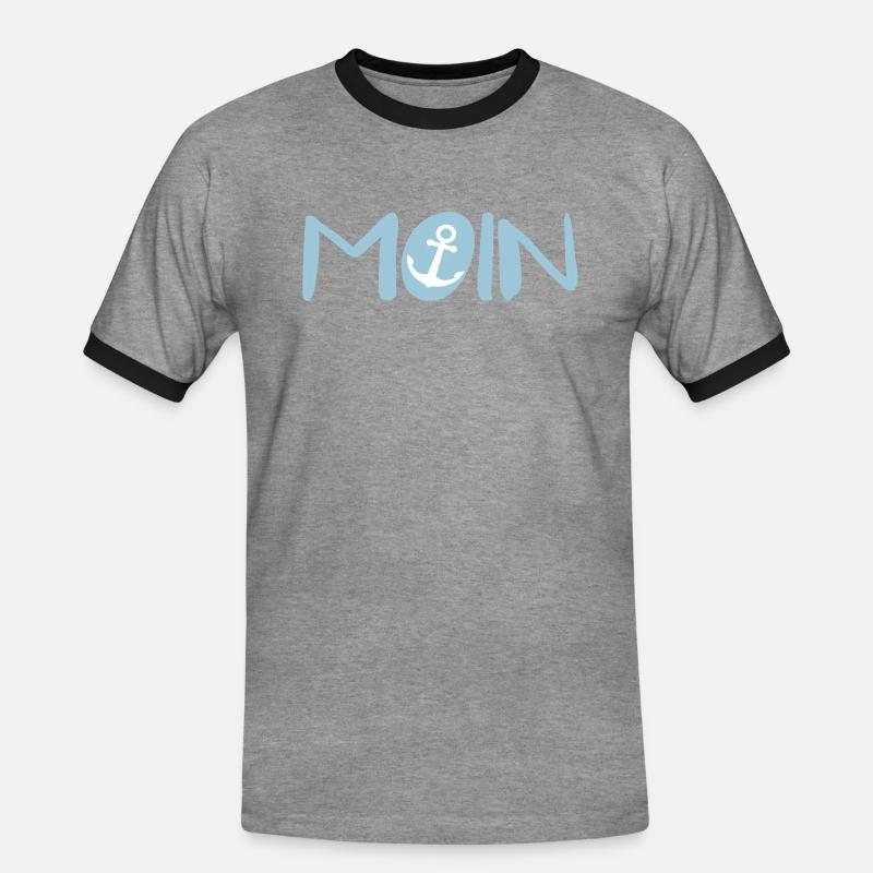 Moin sailor - Men's Ringer Shirt - heather grey/black