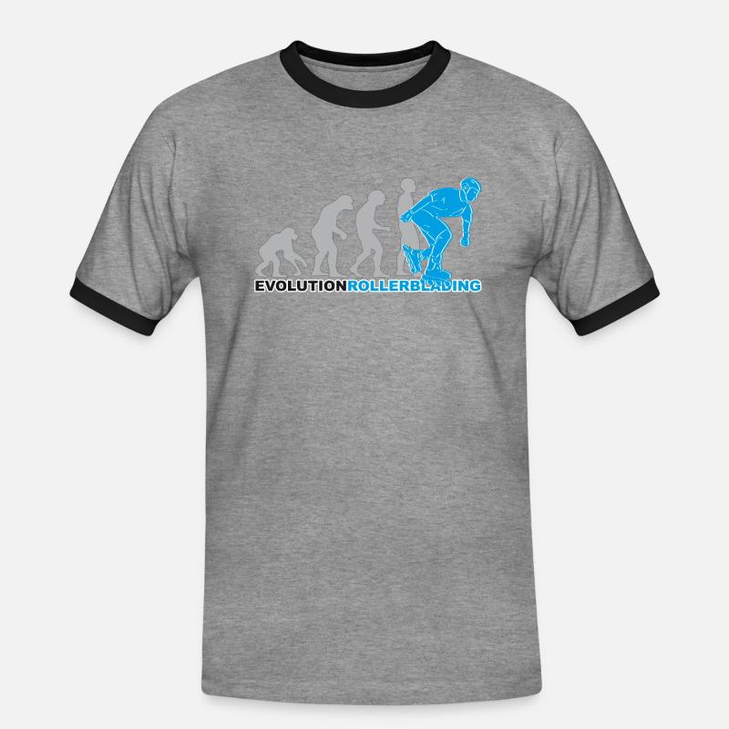 evolution rollerblading, inline skates, skating - Men's Ringer Shirt - heather grey/black