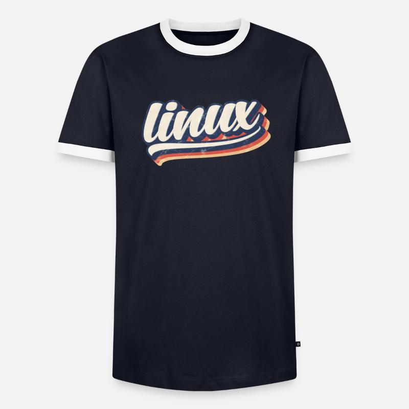 Linux | retro vintage logo Men's Ringer Shirt