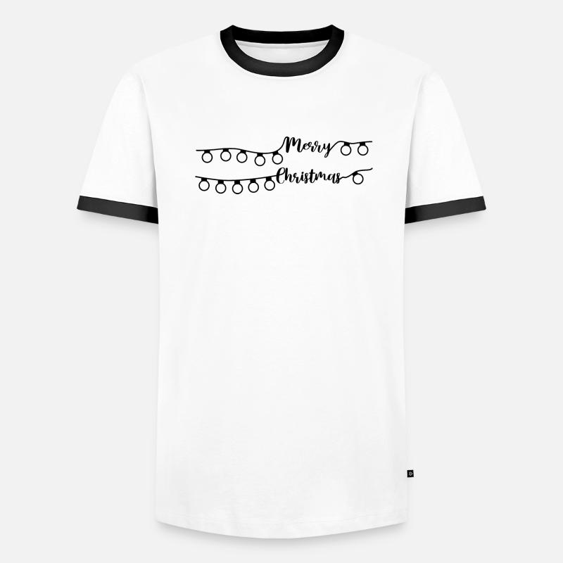 Merry Christmas String Lights Men's Ringer Shirt