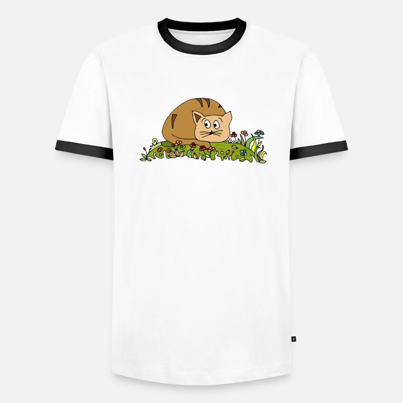 chat T-shirt contrasté Homme